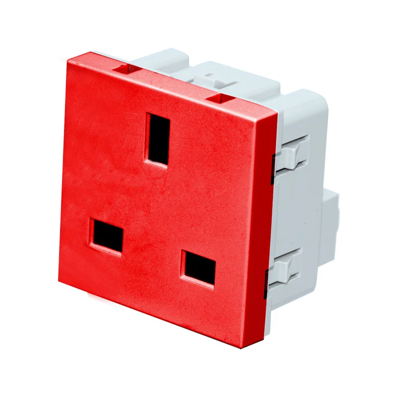 Modulo funzione presa a 3 pin rosso standard britannico